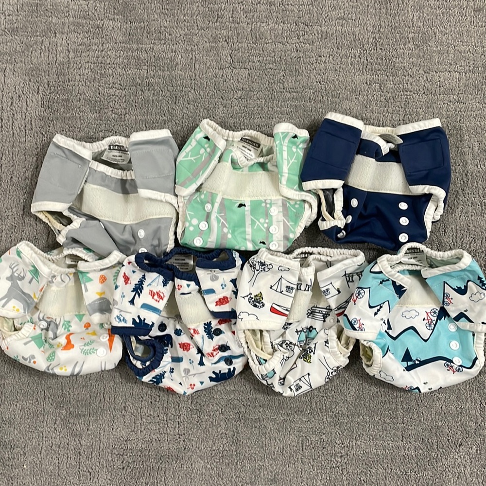 Thirsties Size One Velcro closure diaper covers - 7 covers